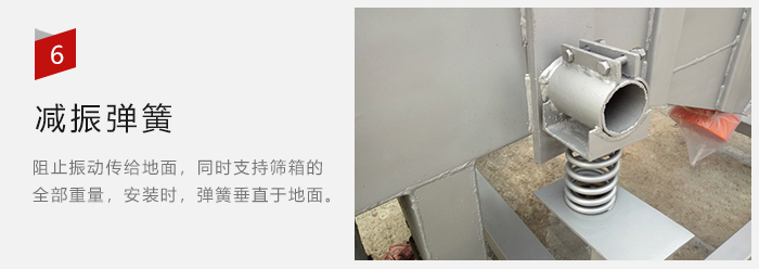 減振彈簧為減少篩箱與支撐裝置之間的摩擦而產(chǎn)生。